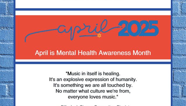 Finger Lakes Independence Center--FLIC--Logo: The letters: F-L-I-C and the letter I looks like an open door. Finger Lakes Independence Center Opening Doors to Independence. April 2025 e-newsletter edition photo, blue border with blue brick background, content is black, red and blue on a white and red background