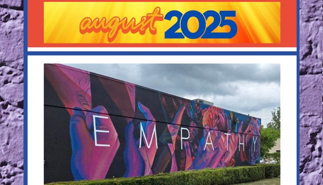 Finger Lakes Independence Center--FLIC--Logo: The letters: F-L-I-C and the letter I looks like an open door. Finger Lakes Independence Center Opening Doors to Independence. August 2025 e-newsletter edition photo, blue border with purple brick background, content is black, red and blue on a white background