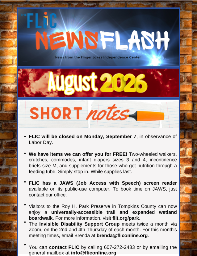 FLIC Newsletter August 2026 edition open PDF